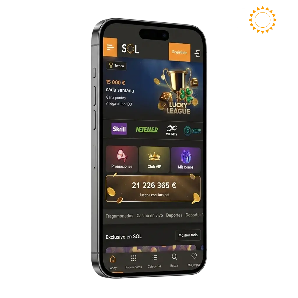 SOL Casino App para Android e iOS – Versión Móvil Oficial para España